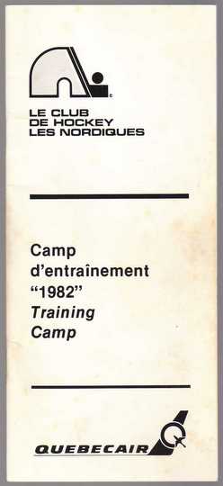 MG80 1982 Quebec Nordiques Training Camp